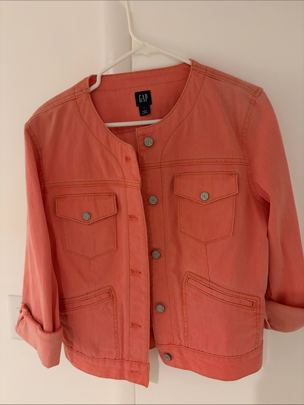 GAP Coral-Pink Denim Jacket